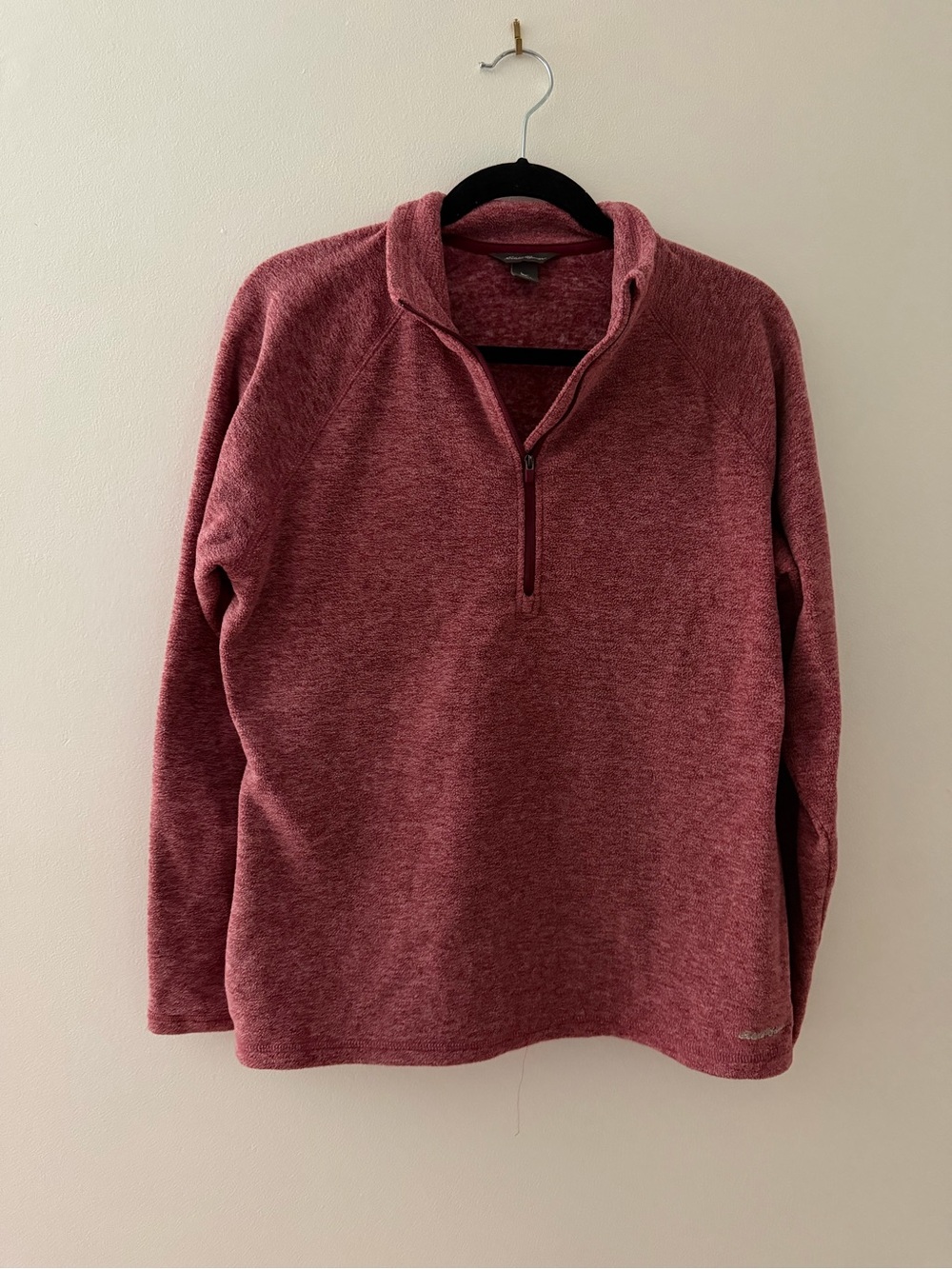 Eddie Bauer Women's Heathered Maroon 1/4 Zip Pullover